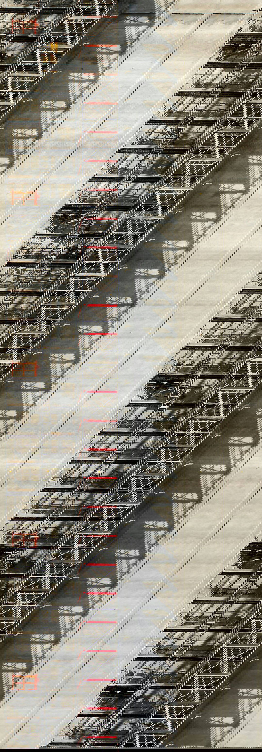 aerial photography of gray steel scaffolding